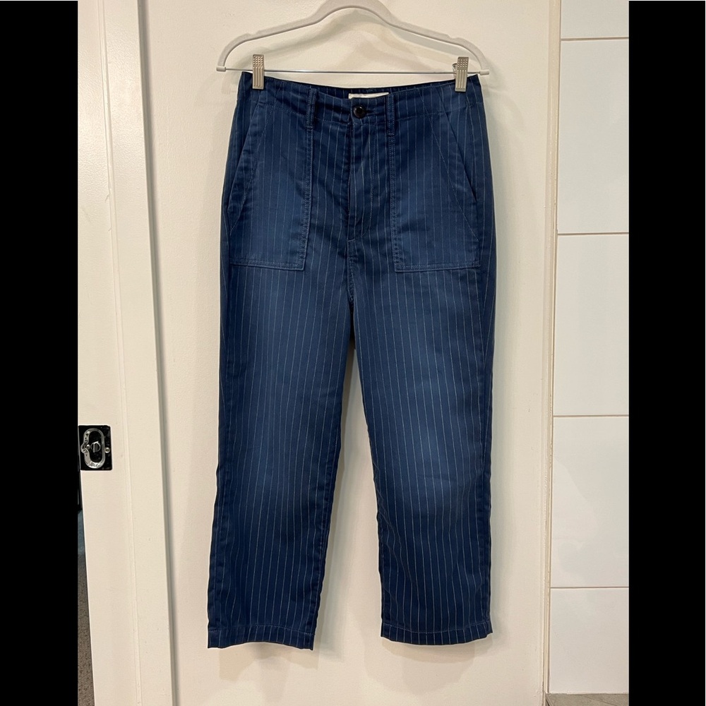 The Great ranger pant in indigo stripe, size 26. NWT